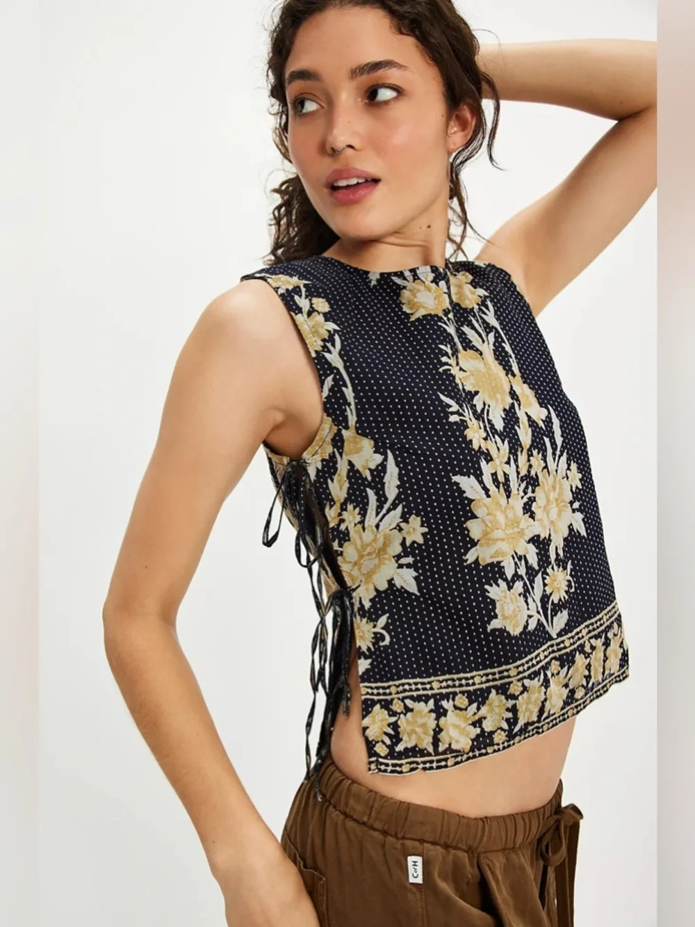 NWT! FP Free People One Faded Gardens Printed Tank Sz XL - Picture 2 of 4